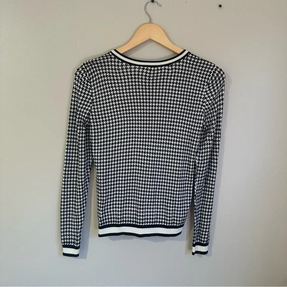 Talbots Black and White Houndstooth Cardigan - Picture 3 of 5